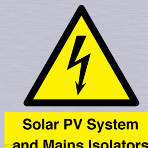 Solar PV System and Mains Isolators